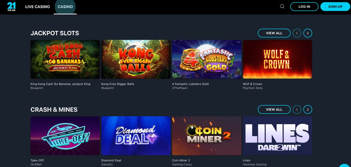 21.co.uk progressive jackpot slots